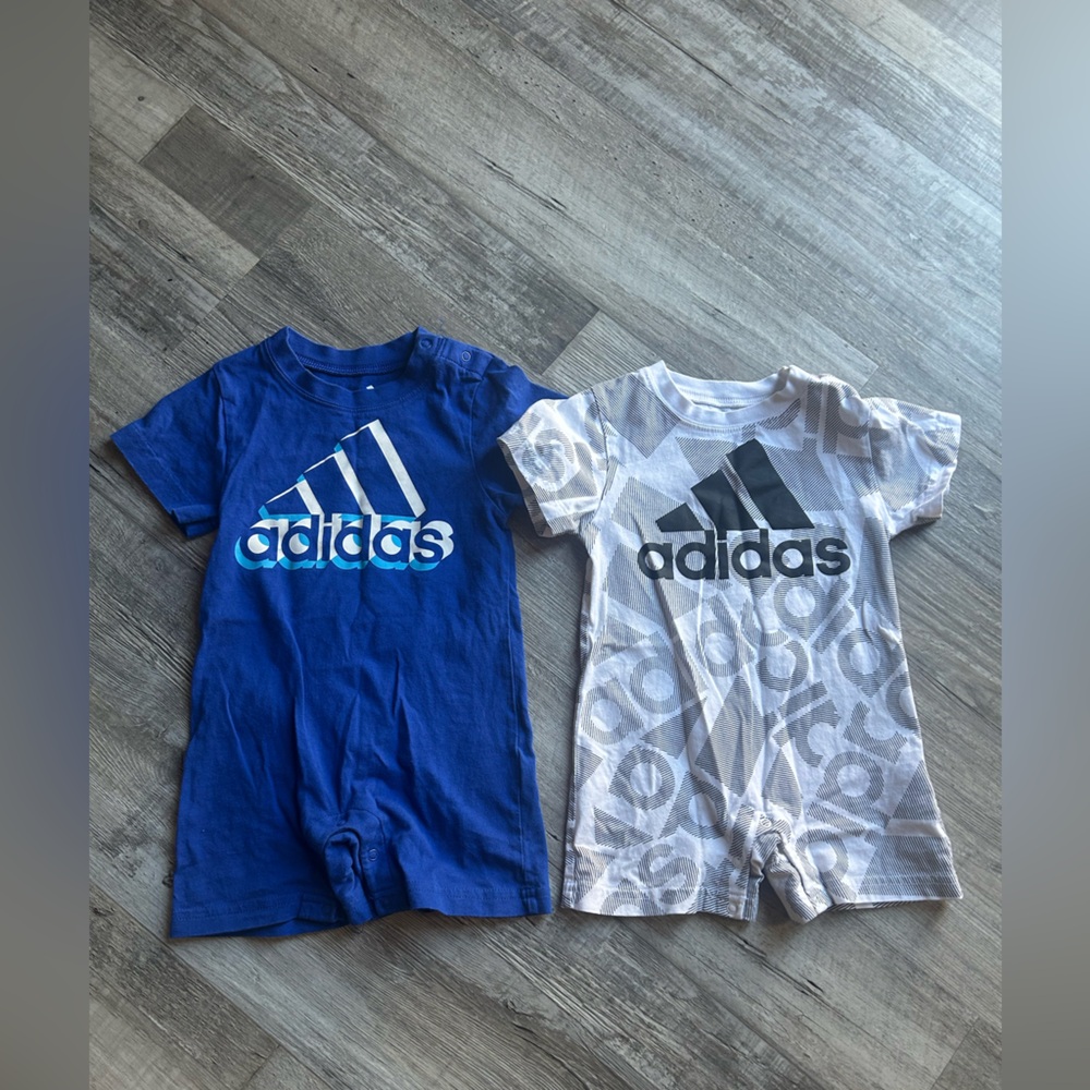 Adidas Kids Blue and White Tees